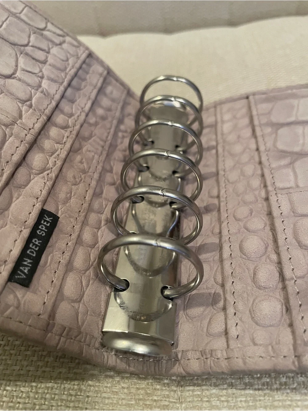Van Der Spek Stardust Croco Suede Leather Planner Junior